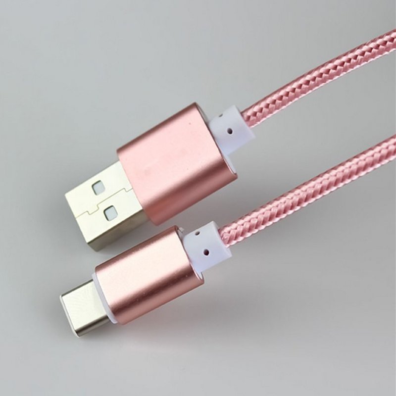Cable Cargador Sincronización De Datos Tipo C 1M 3FT USB-C 3.1 Trenzado de Nylon Fuerte Celeste