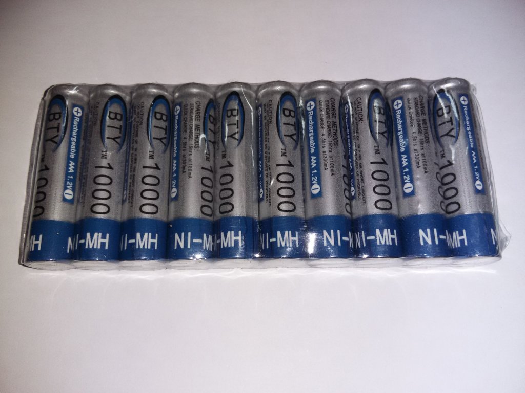 10 Pcs Aaa 3a 1000 Mah 1.2 V Ni-mh Baterías Recargables Bty Juguetes MP4 Celular Cámara