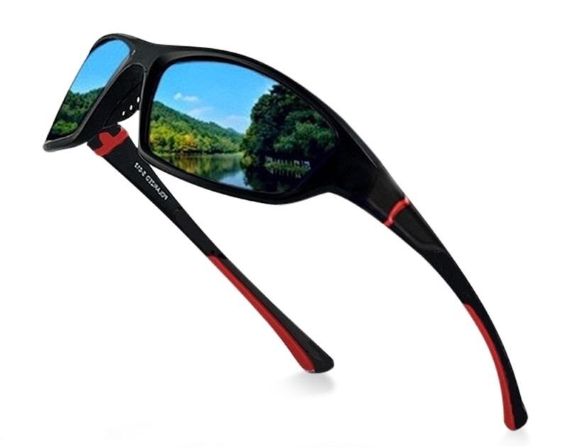 Gafas Negras con Rojo Polarizada Ciclismo Moto Verano Viaje Verano Sol UV400 Unisex Deportes Pesca