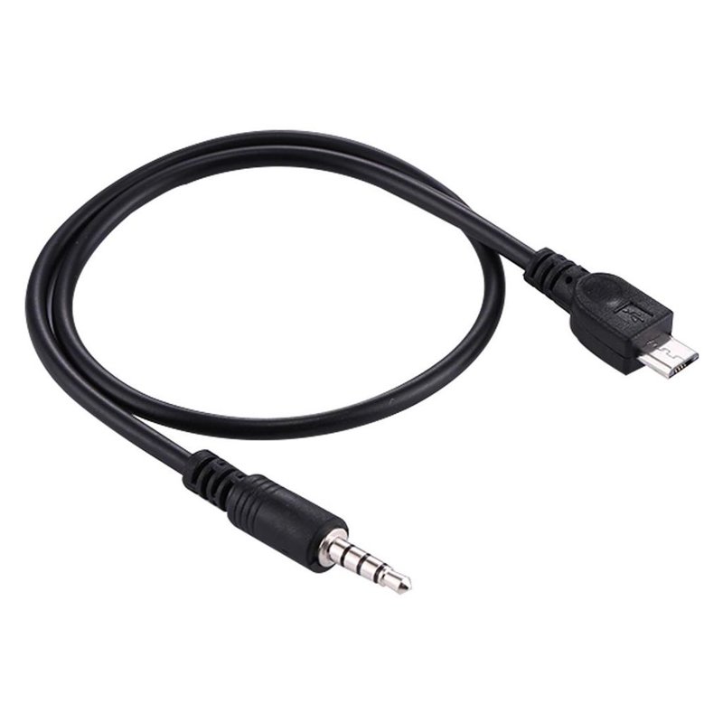 Cable 3,5 mm macho a Micro USB AUX Audio macho, longitud: sobre 40cm (Black)