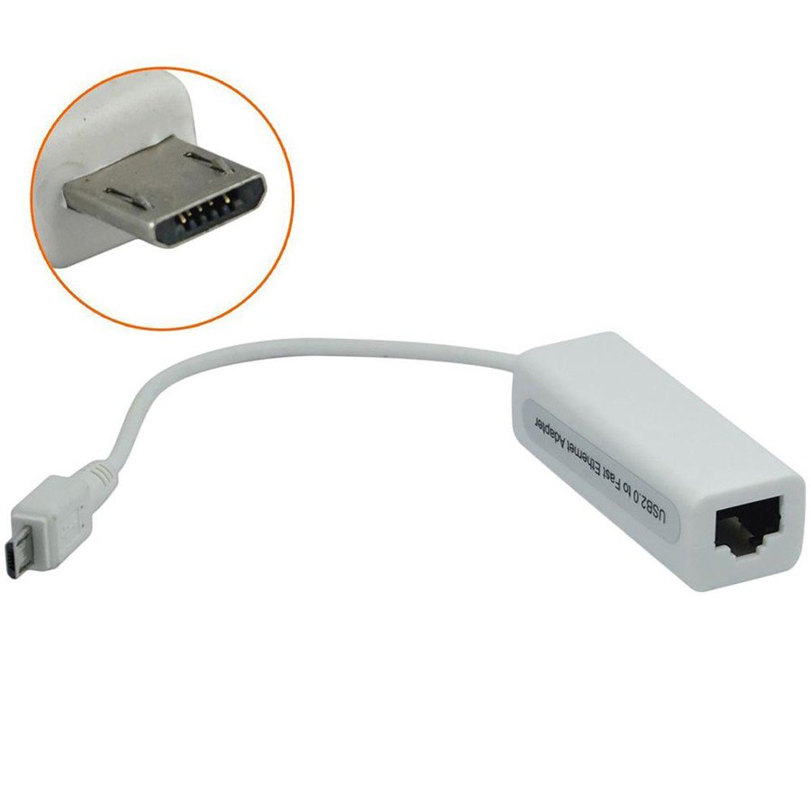 Adaptador Micro USB 2.0 a RJ45 Red Ethernet LAN Tarjeta Velocidad 10M 100Mbps QTS1081B