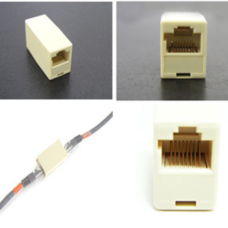 Adaptador Unión RJ45 Red Ethernet LAN Acoplador Conector Extensor