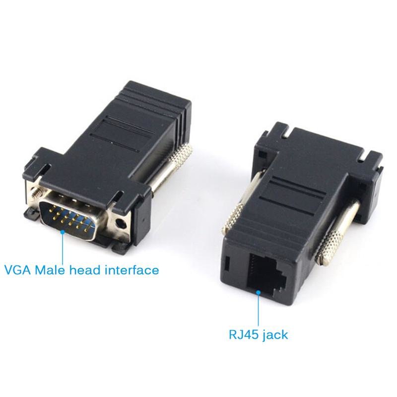 Adaptador Extensor VGA RGB Hdb Macho a Lan Cat5 Cat6 Red RJ45 Adaptador Hembra de Cable