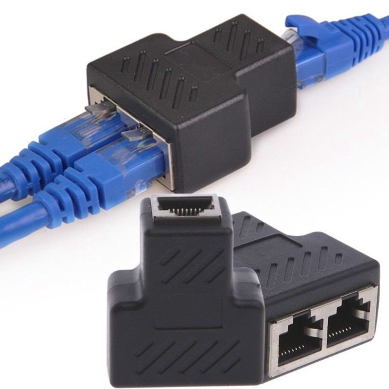 Adaptador hembra del conector divisor cable red Ethernet 1 a 2 maneras RJ45