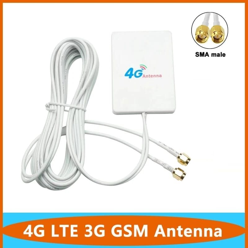 Antena Booster 4G 28dBi Amplificador 690-2700Mhz Terminal Externo LTE Señal WIFI Conector Doble SMA Macho Aerial para Modem