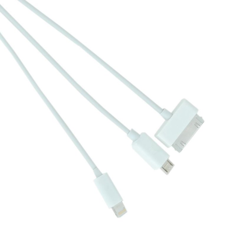 Cable 3 en 1 Cargador Micro USB Adaptador Auto Cable para el iPhone Samsung