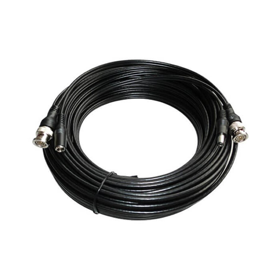 Cable 40m Preformado con Conector BNC (macho / macho) y Conector DC (macho / hembra) para Video y Voltaje Iflux