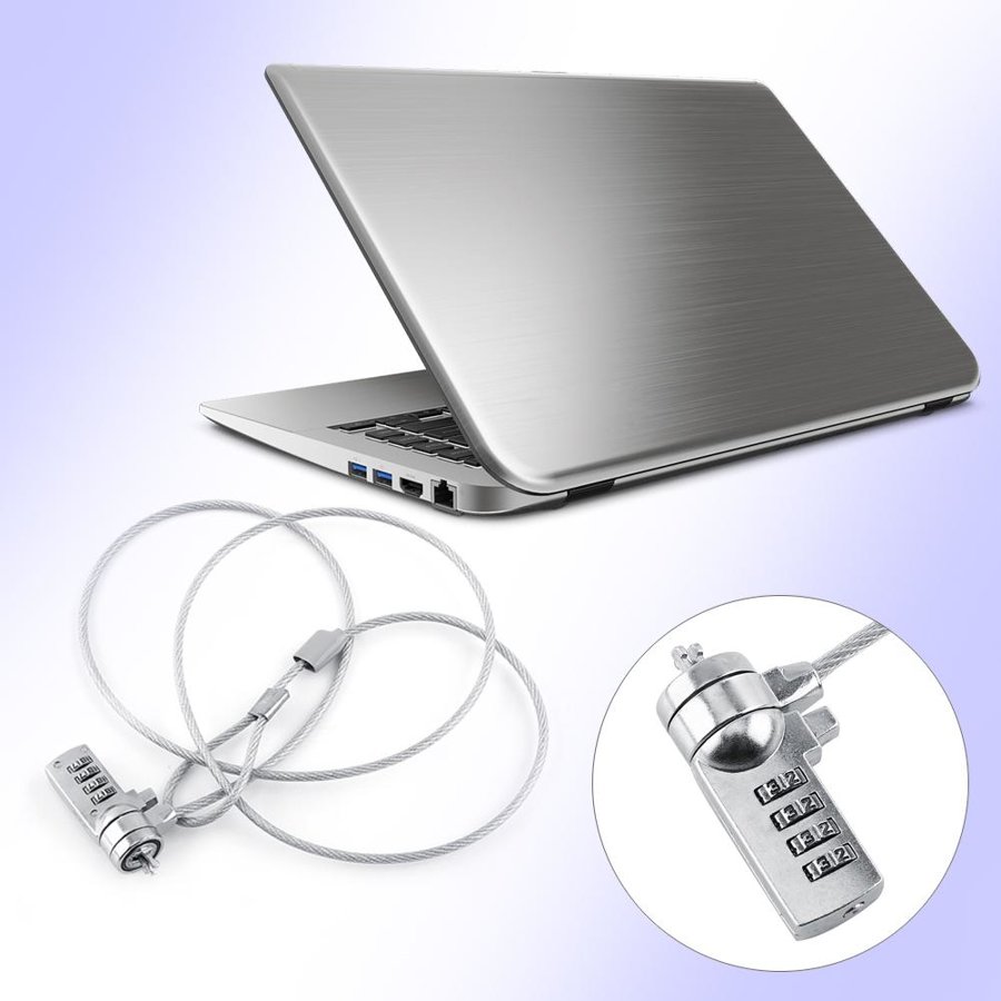 Cable De Seguridad Anti-robo Combinacion Portatiles Laptop 4 Dígitos Notebook PC Cadena Ordenador 