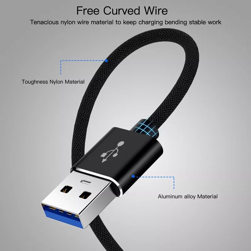 Cable USB 3.0 Extensión USB Datos Macho a Hembra Extensor para Smart TV PS4 Xbox SSD PC