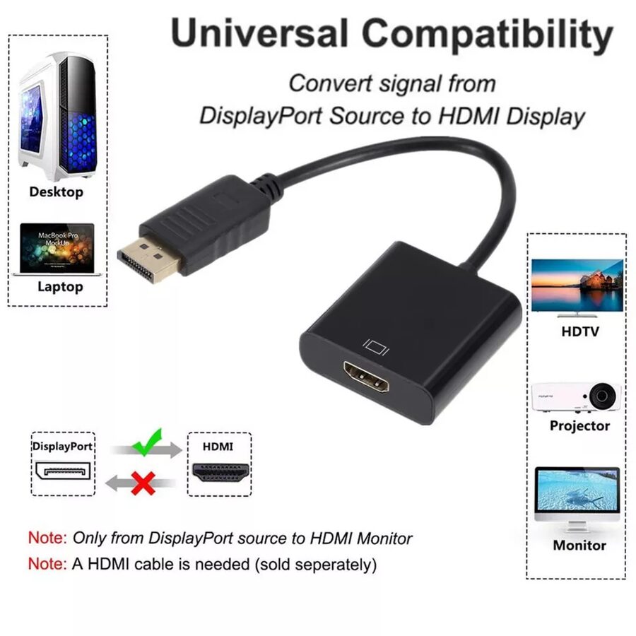 Cable Adapter 1080P DisplayPort to HDMI-compatible Adapter Converter Display Port Male DP to Female HD TV Video Audio For PC TV
