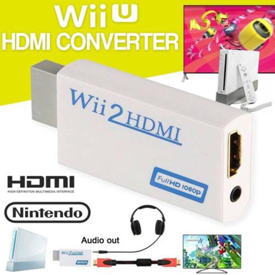 Para Wii a HDMI compatible 720p/1080p convertidor de consola de juegos a  conector de TV HD JShteea Nuevo