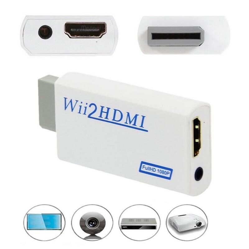 Adaptador convertidor Wii Hdmi, conector Wii a HDMI, salida de vídeo, audio  de 3,5 mm, compatible con todos los modos de visualización de Wii Ofspeizc  221465-1
