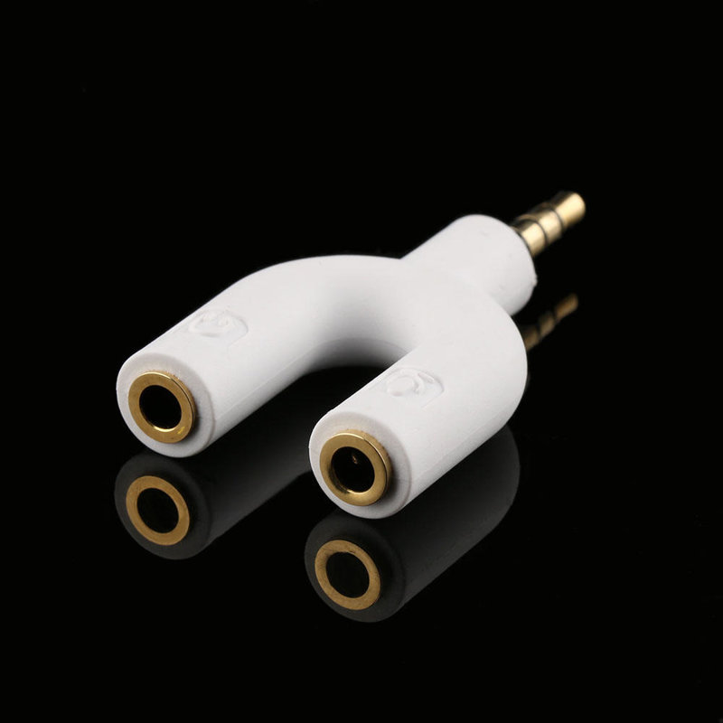 Convertidor Blanco Y 3,5mm Jack Audio Auricular Micrófono Adaptador Divisor