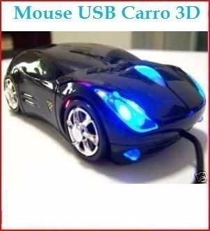 Mouse Alalámbrico Carro Azul 3d Usb Laptop Pc Galaxy Mac Wired