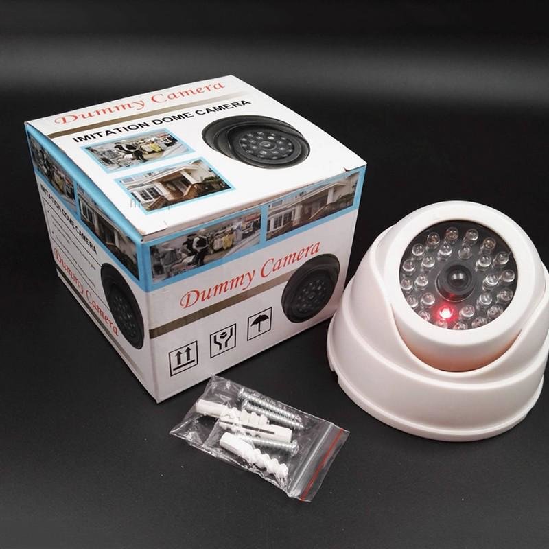 Domo Falso Vigilancia Seguridad Cámara CCTV Destella Luz LED Roja Intermitente Interior Exterior Impermeable