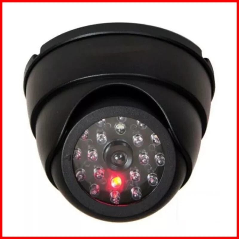 Domo Falso Negro Vigilancia Seguridad Cámara CCTV Destella Luz LED