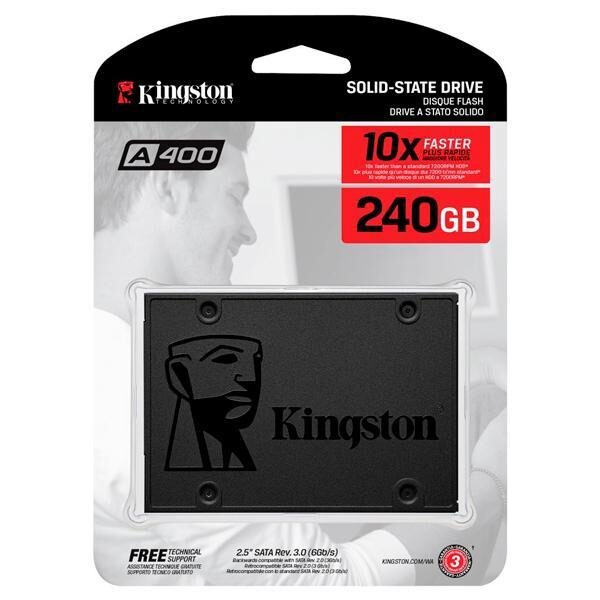 Disco Duro HD Interno 240Gb 2.5" Sólido SSD Kingston SA400S37/240G