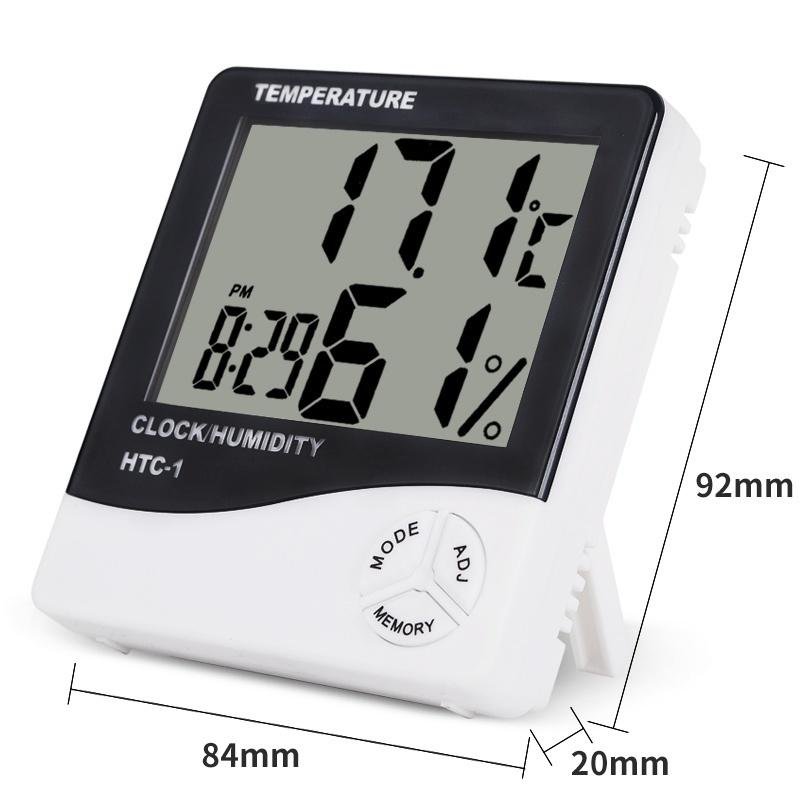Higrómetro Electrónico LCD Digital Medidor de Temperatura Termómetro Hygrometro Humedad Alarma ºC Reloj Despertador