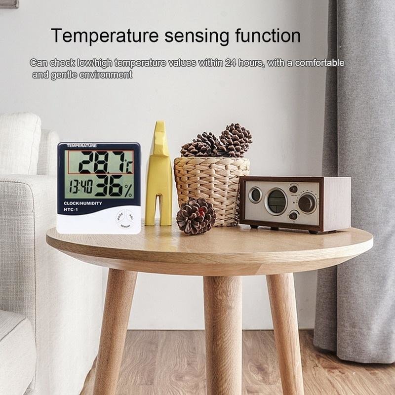 Higrómetro Electrónico LCD Digital Medidor de Temperatura Termómetro Hygrometro Humedad Alarma ºC Reloj Despertador