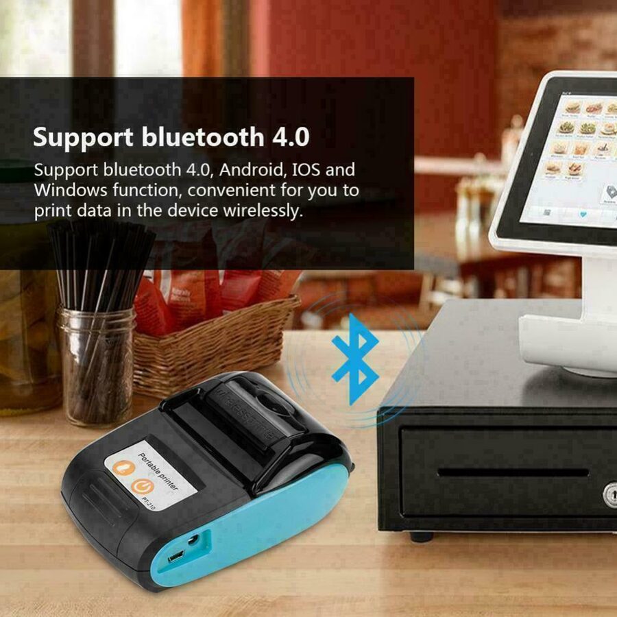 Impresora Térmica POS Bluetooth 58mm GoojPrt PT-210 Recibo Etiquetas Factura Electrónica 58MM Bluetooth 4.0 Portátil + Estuche Portable 1500mAh 7.4v