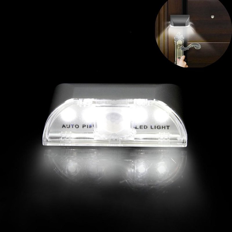 Lámpara 4 LED Sensor Detector IR Auto Movimiento Inalámbrico PIR Luz Puerta Cerradura Clave