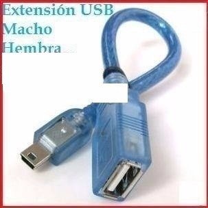 Cable Mini 5 Pin Macho a USB Hembra Adaptador Usb 2.0 Extensión