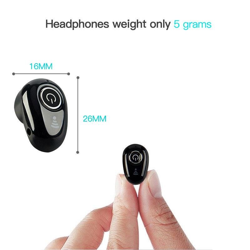 Mini Auricular Bluetooth Negro Inalámbrico Oreja Manos Libres Estéreo con Micrófono Celular