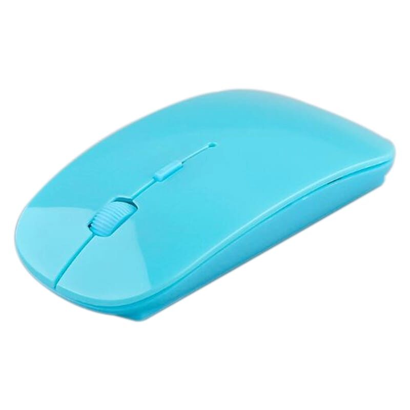 Mini Mouse Usb Slim Wireless 2.4g Optical Celeste Laptop Pc Inalámbrico