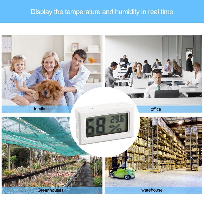 Mini Termómetro Digital LCD Higrómetro Humedad Medidor Temperatura Interior ºC