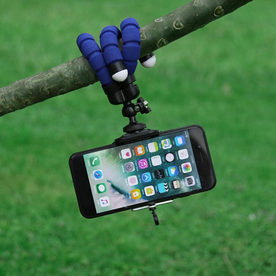 Mini Trípode Azul Holder Esponja Flexible Octopus Teléfono Smartphone Soporte Clip Stand Selfie Monopie Stents