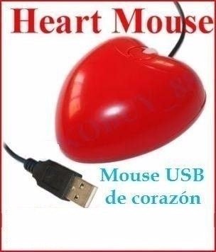 Mouse Alalámbrico Corazón 3d Usb Laptop Pc Galaxy Mac Wired