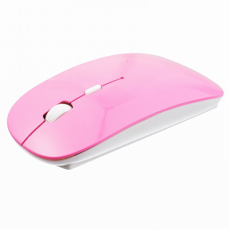 Mini Mouse Usb Slim Wireless 2.4g Optical Rosado Laptop Pc Inalámbrico