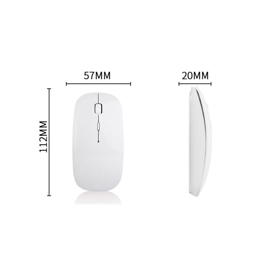 Mouse USB Bluetooth Slim Wireless Blanco Rechargeable Ergonómico Gaming 1600 DPI Óptico Sensor 10M