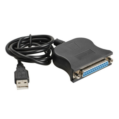Cable Convertidor de impresión de puerto LPT Negro USB 1.1 a Hembra DB25 Impresora