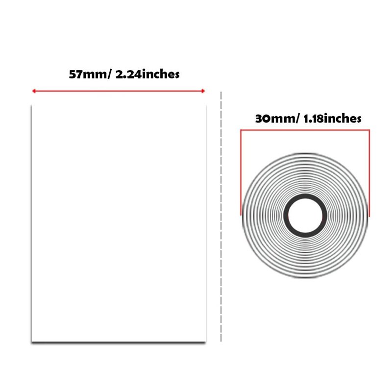 Papel Caja Registradora 10 Rollos Impresora Térmica POS Claro Oficina 57mm x 30mm