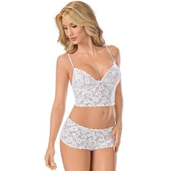 Ropa interior de encaje blanca deals