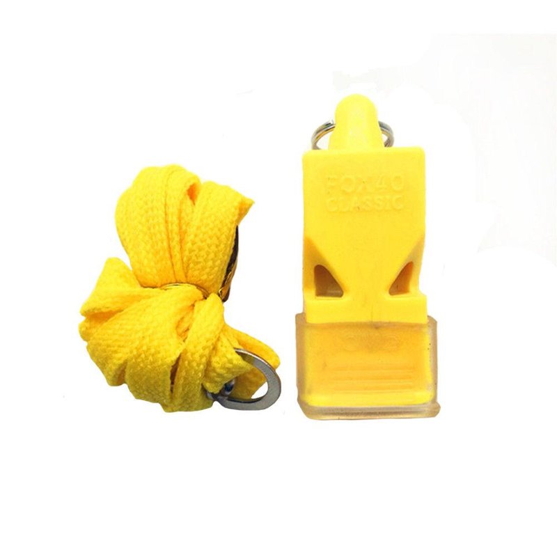 Silbato Pito Futbol Soccer Deporte Árbito Plástico con Cuerda Amarillo
