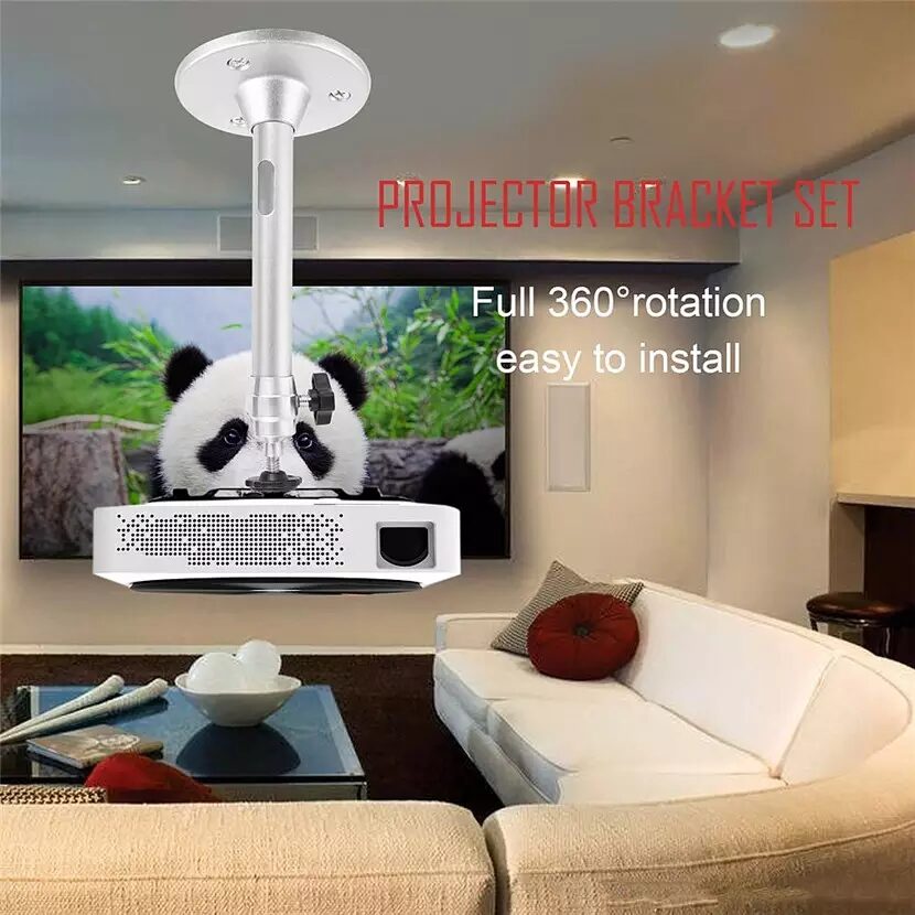 Soporte Giratorio Metálico Proyector De Pared 360º grados Bracket Projector Mounting Portátil Compacto Exterior Aleación Aluminio