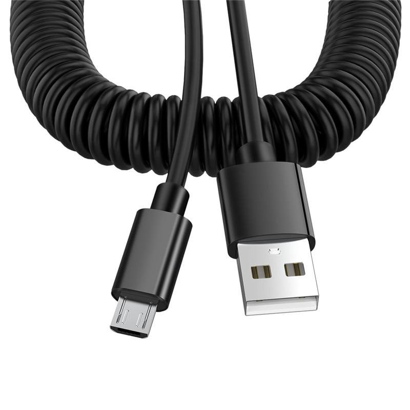 Cable Espiral USB 2.0 macho a Micro USB macho Datos Sync Cargador Cable Samgsung HTC