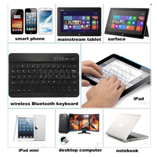 Ultra Slim Aluminum Wireless Bluetooth Keyboard For iPad mini  Air Pro IOS PC Teclado