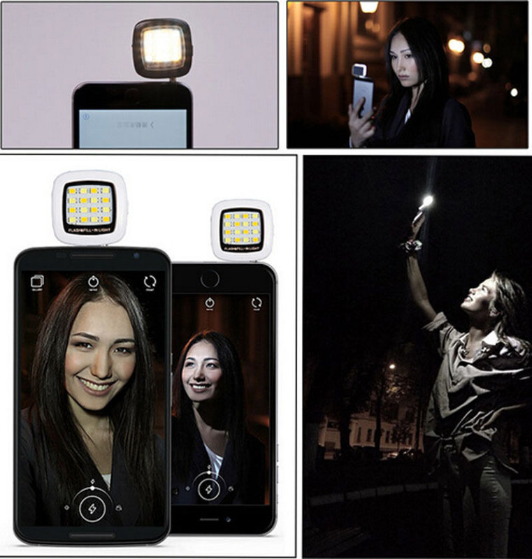 Lámpara Recargable color Negro Flash Externo Luz Led Selfie Ios Android Celulares