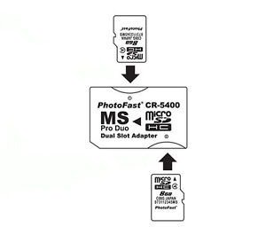Adaptador Memory Stick Doble Micro SD Sdhc Tf Ms Pro PSP