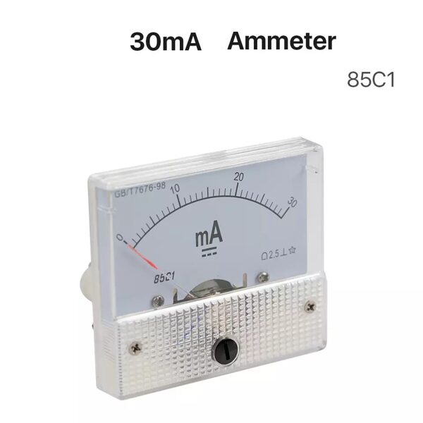Amperímetro 30mA 85C1 DC 0-30mA Medidor Panel Amperio Analógico Corriente Máquina Corte Grabado Láser CO2
