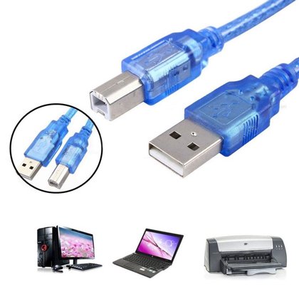 Cable Impresora Escáner Enchufe 0.3M USB 2.0 Macho - Macho Transferencia Datos