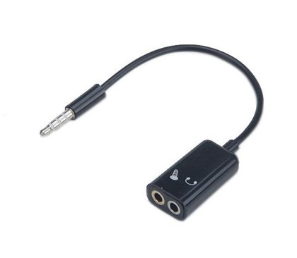 Cable Jack Sonido 3.5 Macho A Dual Audífono + Micrófono Hembra Negro