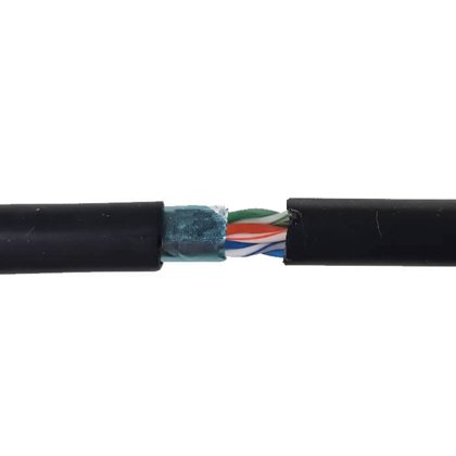 Carrucha Cable UTP 305m Cat5e Exterior Blindada LLDPE UV con Protección aislante Shield Negro Iflux