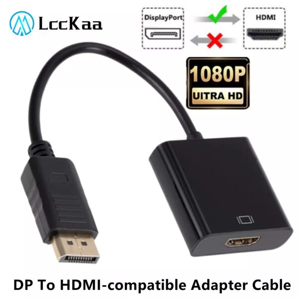 Convertidor Adaptador Macho DP DisplayPort a Hembra HDMI 1080P Puerto Pantalla Monitor Cable TV HD Audio y Vídeo  PC