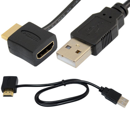 Conector Hdmi Macho a Hembra + Cable Cargador Adaptador Spliter extender USB 2.0