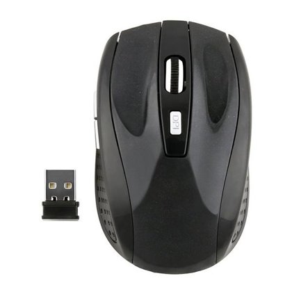 Mouse Inalámbrico Negro 2.4GHz Óptico Inalámbrico USB 2.0 Receptor Ordenador Portátil PC Escritorio