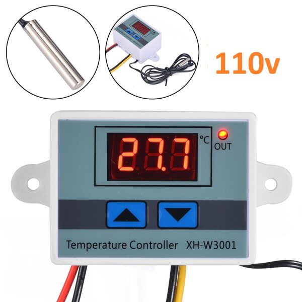 Regulador Digital Temperatura 110v Interruptor LED 10A Termostato Control 1500W XH-W3001